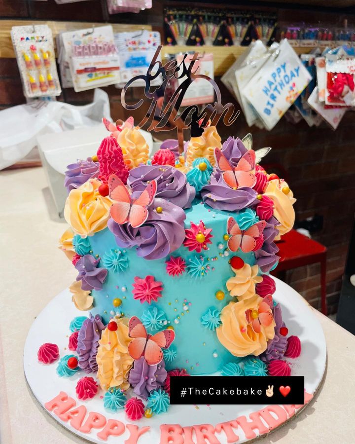 Floral and Butterfly Cake