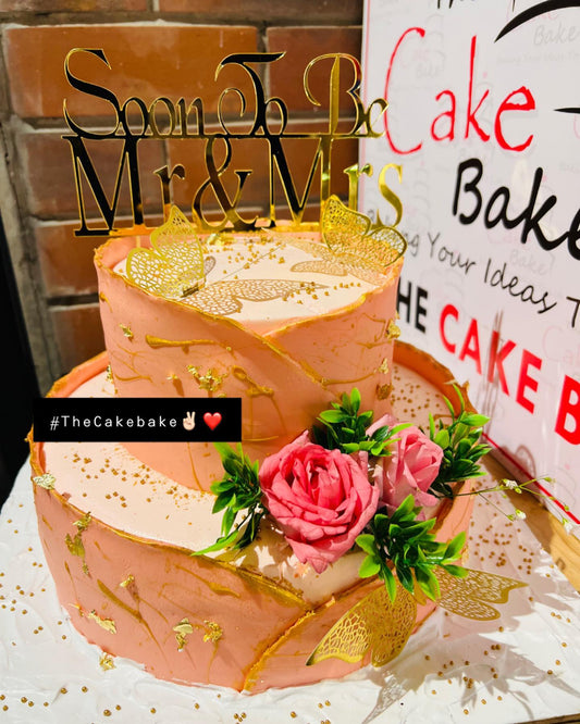 Heart Shape Engagement Cake