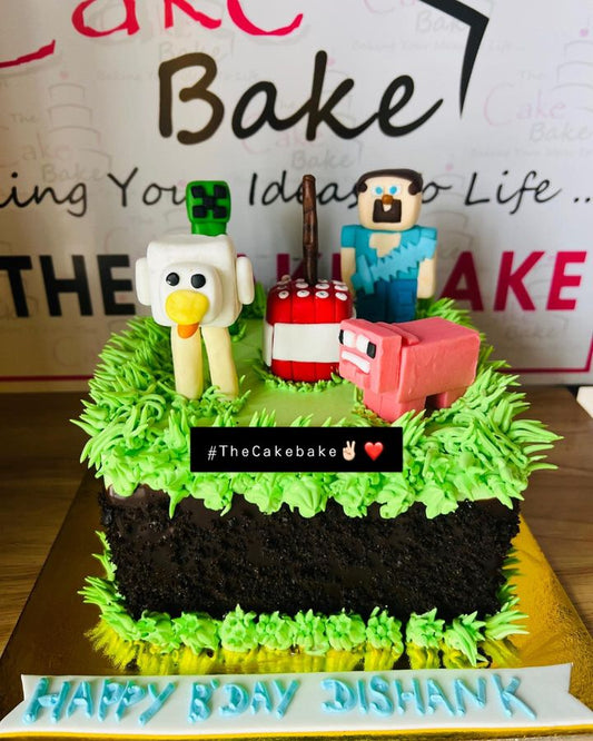 Minecraft Theme Cake