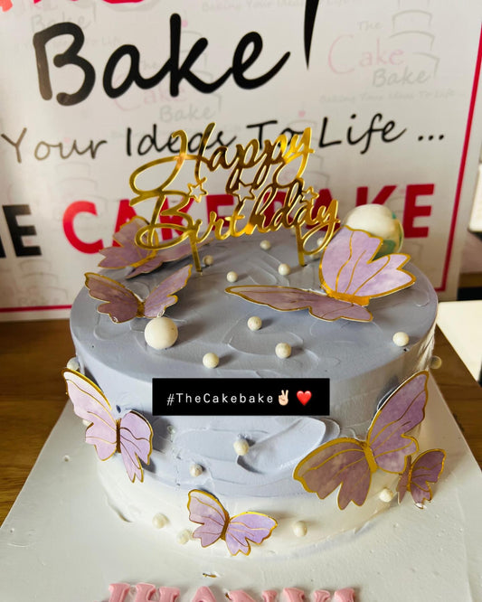 Purple Butterflies Cake