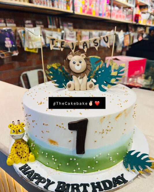 Lion Jungle Theme Cake