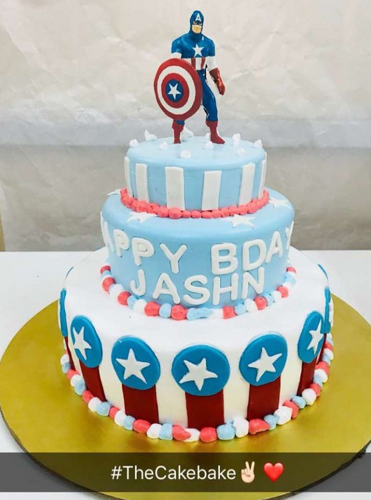 Captain America Theme Cake