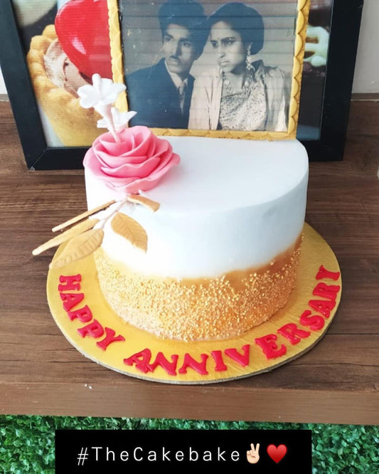 Anniversary Cake With Custom Image